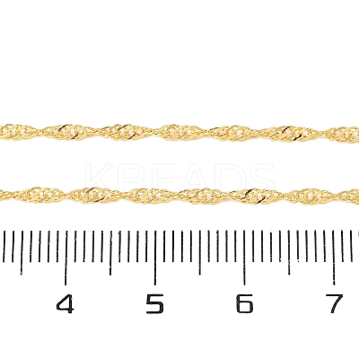 Brass Singapore Chains Necklaces for Women NJEW-D302-34G-1