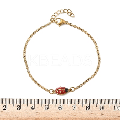 304 Stainless Steel Enamel Link Bracelets BJEW-K226-17B-G-1