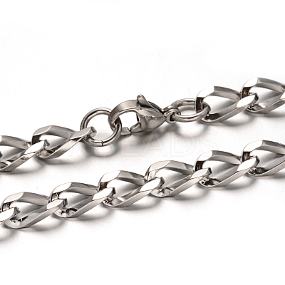 Tarnish Resistant 304 Stainless Steel Curb Chain Necklaces NJEW-M150-01P-1