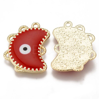 Eco-Friendly Alloy Enamel Pendants ENAM-N050-26-NR-1