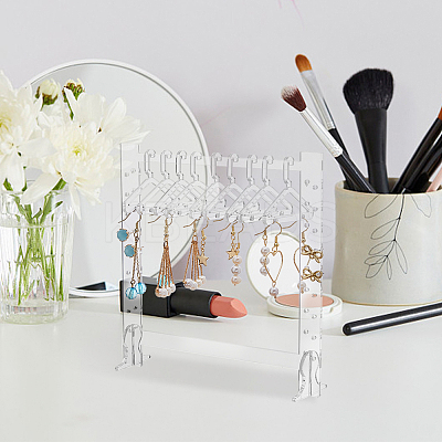 Transparent Acrylic Earring Hanging Display Stands EDIS-FH0001-05-1