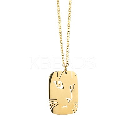 Cute Cartoon Animal 304 Stainless Steel Pendant Necklaces QV5065-8-1
