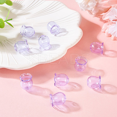 10Pcs Glass Bead Caps for Wind Chimes Making GLAA-BY0001-05G-1
