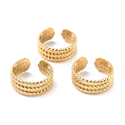 Ion Plating(IP) 304 Stainless Steel Finger Rings RJEW-L102-40G-1