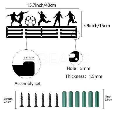 Fashion Iron Medal Hanger Holder Display Wall Rack ODIS-WH0021-119-1