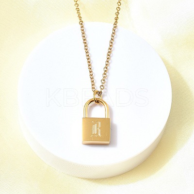 304 Stainless Steel Rolo Chain Pendant Necklaces NJEW-S444-01G-18-1