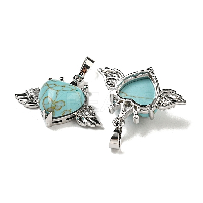 Synthetic Turquoise with Clear Cubic Zirconia Pendants G-G133-02P-23-1