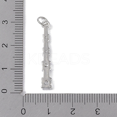 Rack Plating Brass Micro Pave CLear Cubic Zirconia Pendants KK-E110-13P-1