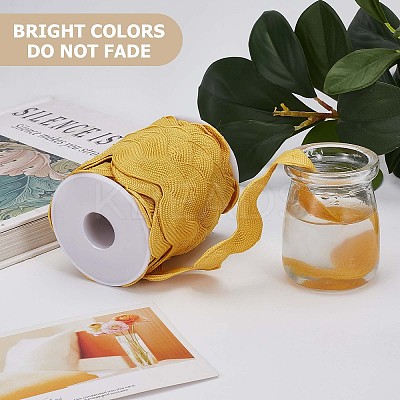 10 Yards Polyester Wavy Fringe Trim Ribbon OCOR-GF0002-49F-1