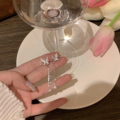 Butterfly Alloy Rhinestone Stud Earrings WG46953-80-1