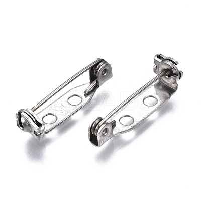 Tarnish Resistant 201 Stainless Steel Brooch Pin Back Safety Catch Bar Pins STAS-S117-022B-1