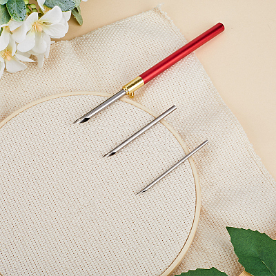 Punch Embroidery Needle Pen & Easy Automatic Threader Set DIY-WH0453-88A-1