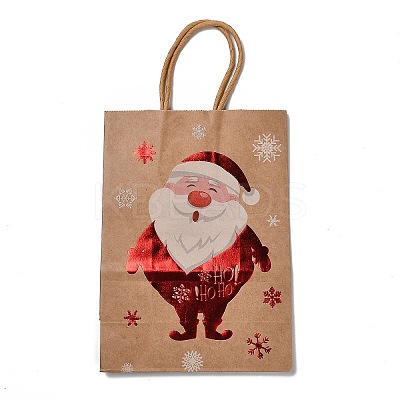 Christmas Theme Hot Stamping Rectangle Paper Bags LS-CARB-F011-02F-1