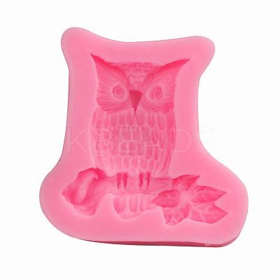 Cute Owl Design DIY Food Grade Silicone Molds LS-AJEW-L054-24-1