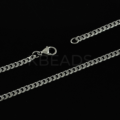 Tarnish Resistant 304 Stainless Steel Curb Chain Necklaces STAS-S029-04-1