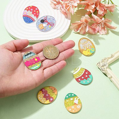 14Pcs 7 Styles Easter Egg Bunny Acrylic Pendants FIND-CJ0001-70-1