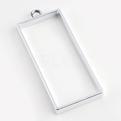 Rack Plating Alloy Rectangle Open Back Bezel Pendants LS-PALLOY-S047-11D-FF-1