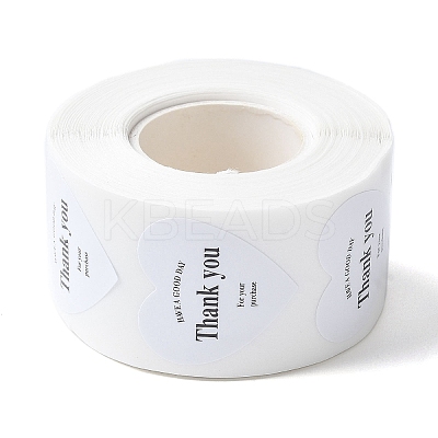 500Pcs Heart with Thank You Roll Stickers DIY-U008-01F-1