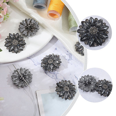 6Pcs Alloy Glass Buttons BUTT-CA0001-24-1