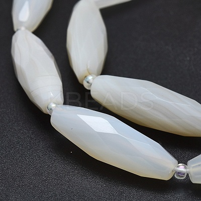 Natural White Agate Beads Strands G-O179-G01-2-1