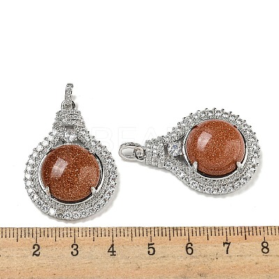 Synthetic Goldstone with Clear Cubic Zirconia Pendants G-G133-01P-20-1