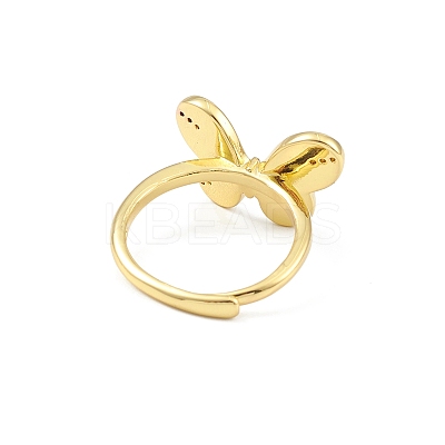 Enamel Butterfly Adjustable Ring RJEW-K240-02G-1