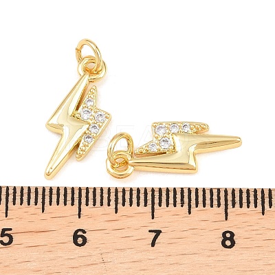 Brass Micro Pave Cubic Zirconia Pendants KK-C162-045G-1