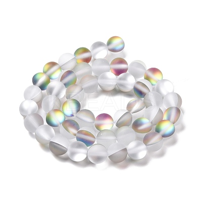 Synthetic Moonstone Beads Strands G-R375-8mm-A20-1
