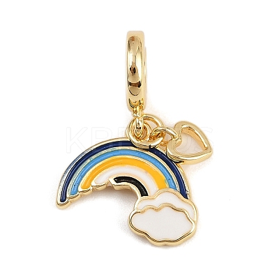 Brass Colorful Enamel European Dangle Charms KK-N271-29G-1