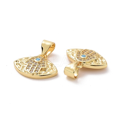 Brass Micro Pave Cubic Zirconia Pendants ZIRC-F134-16G-1