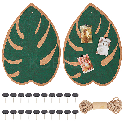 2Pcs Cork Sheets Plain with 1 Bundle Jute Cord AJEW-OC0005-34B-1