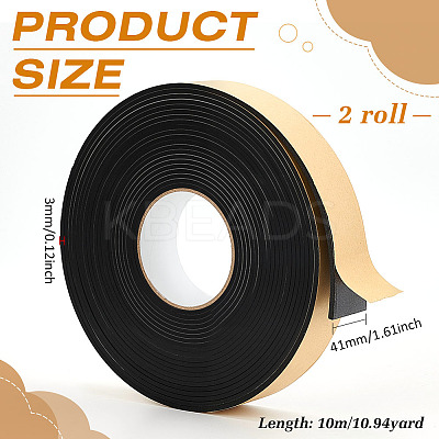 2 Rolls Strong Adhesion EVA Sponge Foam Rubber Tape AJEW-BC0009-88C-1