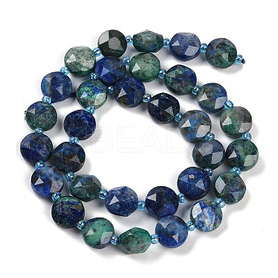 Natural Chrysocolla and Lapis Lazuli Beads Strands G-C116-A18-01-1