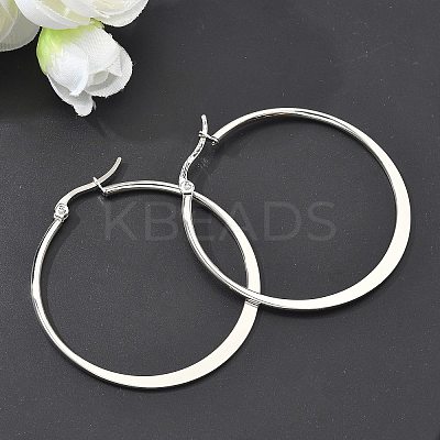 Tarnish Resistant 304 Stainless Steel Big Hoop Earrings LS-EJEW-F105-18P-1