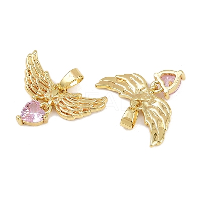 Brass Micro Pave Cubic Zirconia Pendants KK-F908-02G-02-1