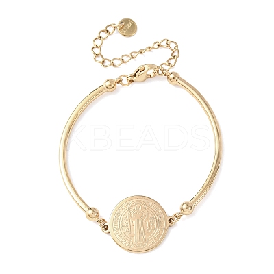 Religion 304 Stainless Steel Link Bracelets for Women LS-BJEW-F524-02A-G-1