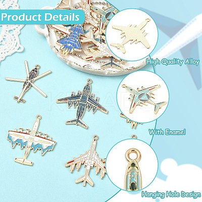 24Pcs 6 Styles Alloy Enamel Pendants ENAM-CJ0007-45-1