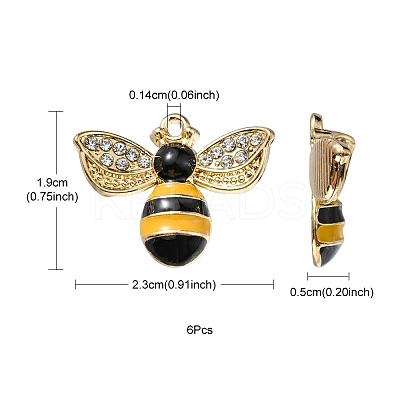 6Pcs Rack Plating Alloy Enamel Pendants ENAM-YW0002-56D-1