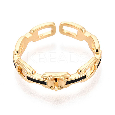 Brass & Enamel Cup Peg Ring Settings KK-N274-16G-1