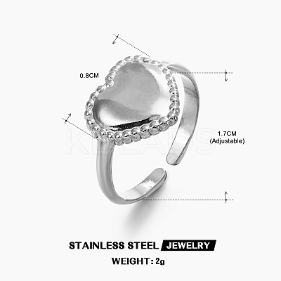 201 Stainless Steel Cuff Open Rings FS-WG76F01-08-1