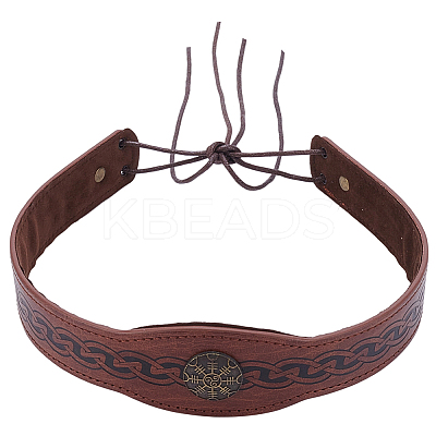 PU Leather & Alloy Headbands Hair Accessories for Women Girls OHAR-WH20009-02A-02-1