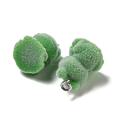 Flocky Resin Pendants RESI-D012-01B-1