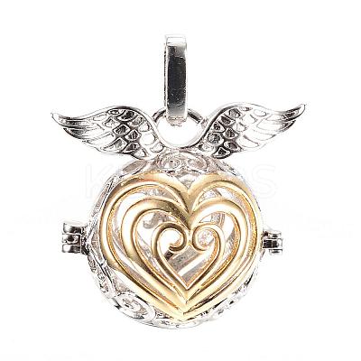 Rack Plating Brass Cage Pendants KK-R036-01-1