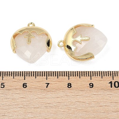 Natural Quartz Crystal Faceted Pendants G-K347-09G-01-1
