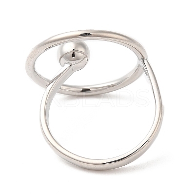 Brass Ring Open Cuff Ring for Women RJEW-G288-09P-1