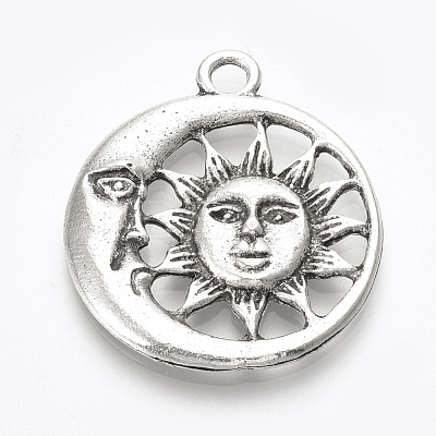 Tibetan Style Alloy Pendants X-TIBE-T010-06AS-RS-1