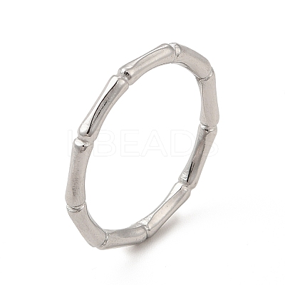 Non-Tarnish 304 Stainless Steel Bamboo Finger Ring for Men Women RJEW-A013-01P-1