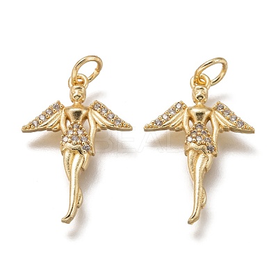Brass Micro Pave Clear Cubic Zirconia Pendants ZIRC-I051-10-1