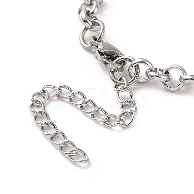 Non-Tarnish 304 Stainless Steel Rolo Chain Bracelet for Men Women BJEW-E031-06P-04-1