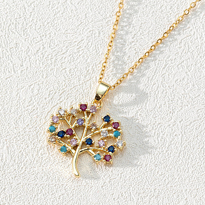 18K Gold Plated Tree of Life Pendant Necklace ST0397680-1